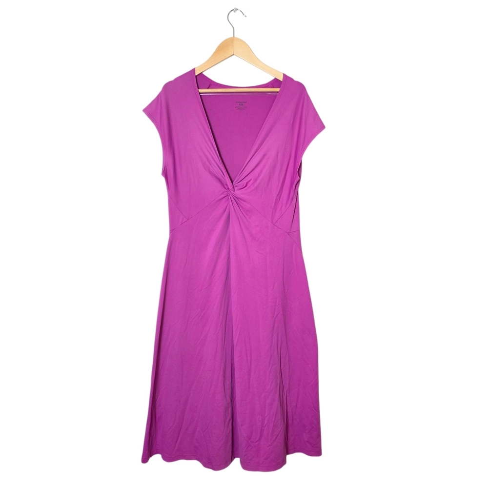 Patagonia Seabrook Bandha Midi Dress‎ L Pink Fuchsia Stretch Outdoor Vacation